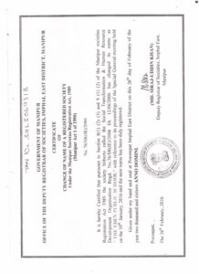 Society certificate